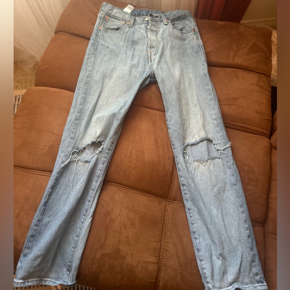 Light Blue Distressed Jeans